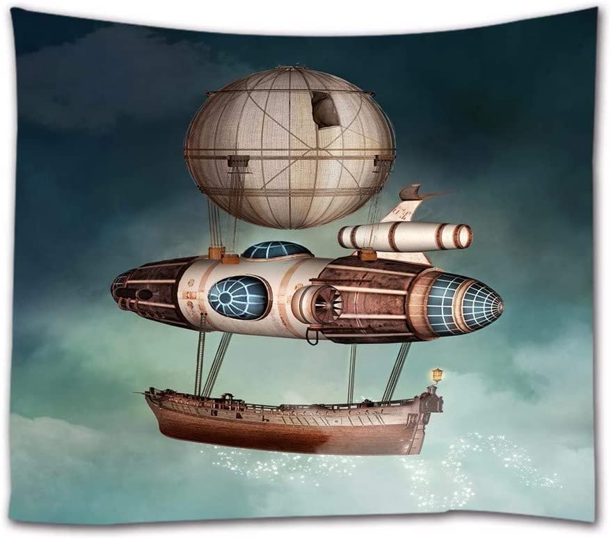 Tapices de fantasía barco volador steampunk