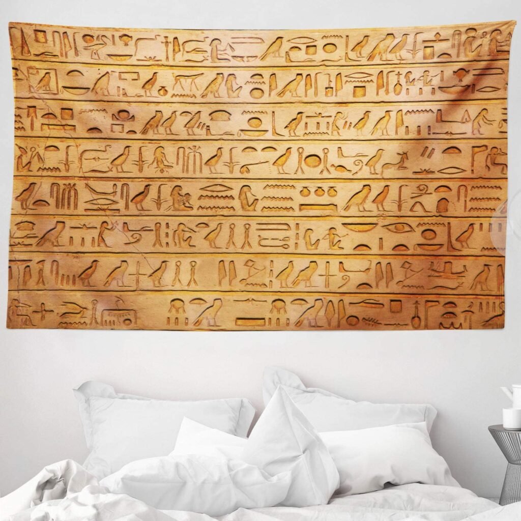 tapiz egipcio de jeroglificos