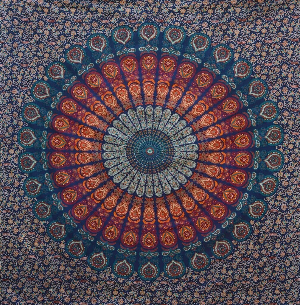 Espectacular tapiz de pared mandala de colores