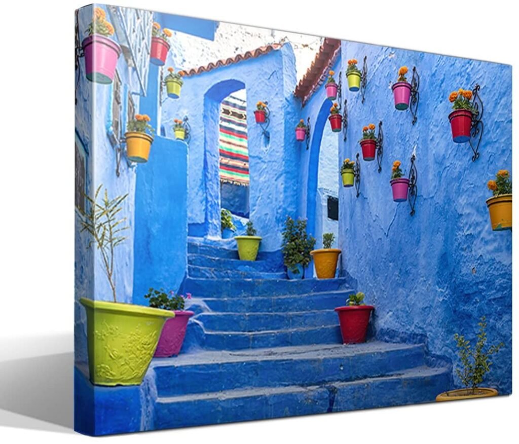 cuadro de una calle de una cuidad marroqui