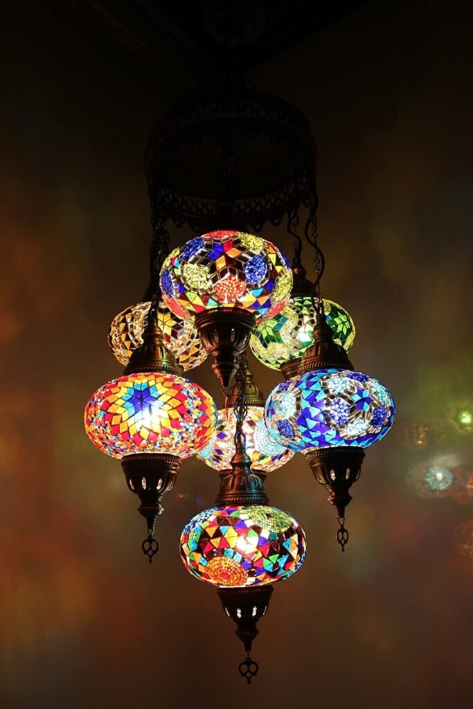 lámpara bonita elegante de ambiente magico teteria relax turquia oriental