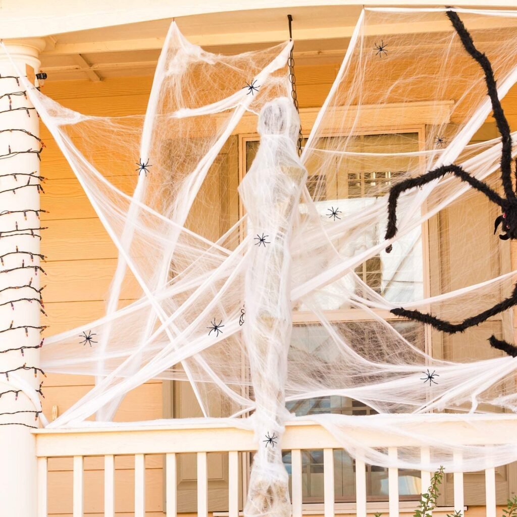 tela de araña grandísima para decorar tu halloween gigante